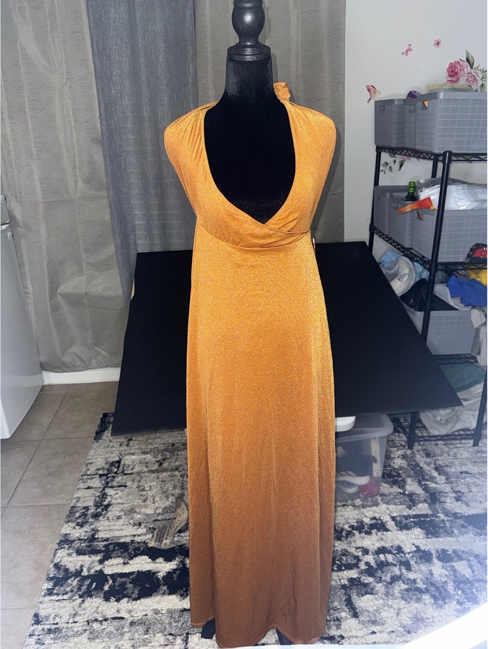 Anthropologie Maxi Dress with Halter Neck and Deep V